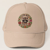 Retro Schattigee maar wilde wasbeer Trucker Pet (Voorkant)