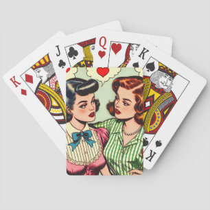 Retro Schattigee Meisjes Romance Comics Pokerkaarten