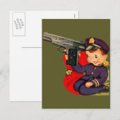 retro Schattigee politieagent Valentijn Kaart (Voorkant / Achterkant)