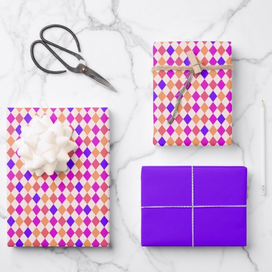 Retro Schattigee Roze Gingham Plaid Pattern Inpakpapier Vel (Voorkant)