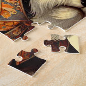 Retro Schattigee Schnauzer Illustratie Legpuzzel (Zijkant)