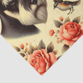 Retro Schattigee Schnauzer Illustratie Tissuepapier (Detail)