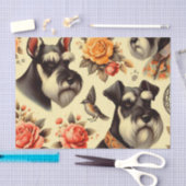 Retro Schattigee Schnauzer Illustratie Tissuepapier (Craft)