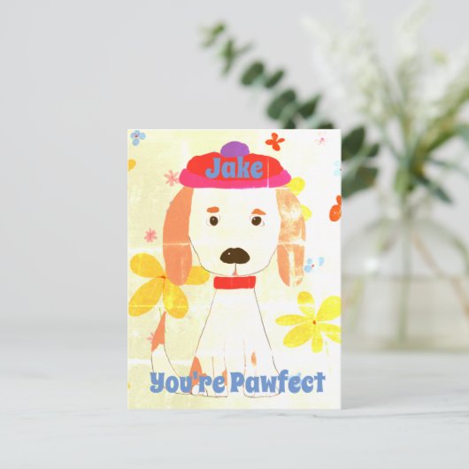 Retro Schattigee Spaniel Je bent Pawfect Briefkaart (Staand voorkant)