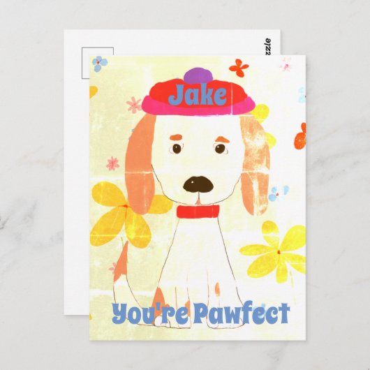 Retro Schattigee Spaniel Je bent Pawfect Briefkaart (Voorkant / Achterkant)