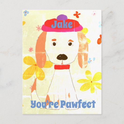 Retro Schattigee Spaniel Je bent Pawfect Briefkaart (Voorkant)