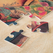 Retro Schattigee Tattooed Pin-up Legpuzzel (Zijkant)