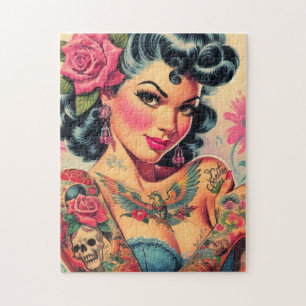 Retro Schattigee Tattooed Pin-up Legpuzzel
