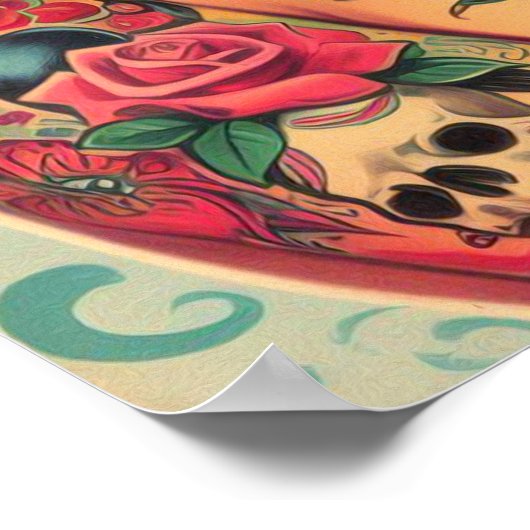 Retro Schattigee Tattooed Pin-up Poster (Hoek)