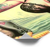 Retro Schattigee Tattooed Pin-up Poster (Hoek)