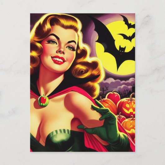 Retro Schattigee Vampier Pin-up Briefkaart (Voorkant)
