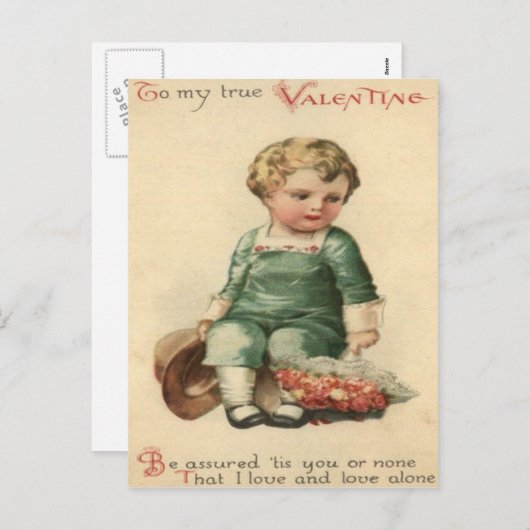  Retro Schattigee Victoriaans Baby Valentijn Kaart (Voorkant / Achterkant)