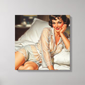 Retro Schattigee Vrouw '50 Pin-up Canvas Afdruk (Voorkant)