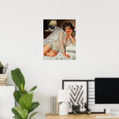 Retro Schattigee Vrouw '50 Pin-up Poster (Thuiskantoor)