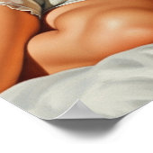 Retro Schattigee Vrouw '50 Pin-up Poster (Hoek)