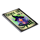 Retro Schattigee Witchy Halloween Notitieboek (Rechterzijde)