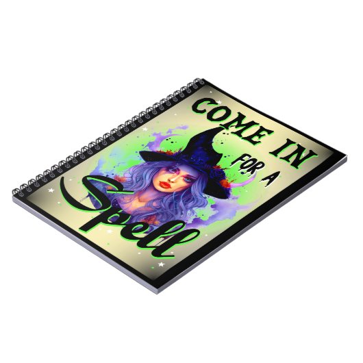 Retro Schattigee Witchy Halloween Notitieboek (Linkerzijde)