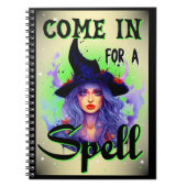 Retro Schattigee Witchy Halloween Notitieboek (Voorkant)