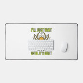 Retro Schedel Spin Funny Halloween T-Shirt Ontwerp Bureaumat (Keyboard & Muis)