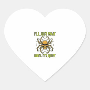 Retro Schedel Spin Funny Halloween T-Shirt Ontwerp Hart Sticker