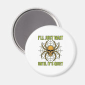 Retro Schedel Spin Funny Halloween T-Shirt Ontwerp Magneet (Voorkant / Achterkant)