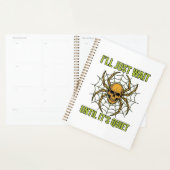 Retro Schedel Spin Funny Halloween T-Shirt Ontwerp Planner (Display)