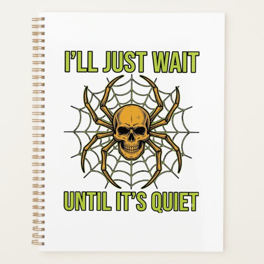 Retro Schedel Spin Funny Halloween T-Shirt Ontwerp Planner (Voorkant)