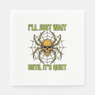 Retro Schedel Spin Funny Halloween T-Shirt Ontwerp Servet