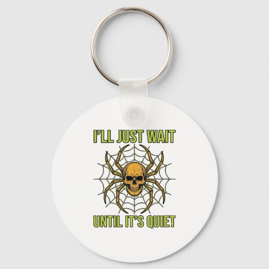 Retro Schedel Spin Funny Halloween T-Shirt Ontwerp Sleutelhanger (Voorkant)