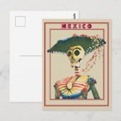 retro schedeldag van de doden briefkaart (Voorkant / Achterkant)