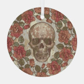 Retro schedels en Rozen Ornament (Achterkant)