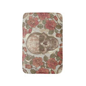 Retro schedels en Rozen Ornament Badmat (Voorkant Verticaal)