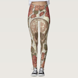 Retro schedels en Rozen Ornament Leggings