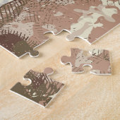 Retro schedels en Rozen Ornament Legpuzzel (Zijkant)