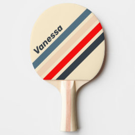 Retro Scheepsbouw Regenboog Schuingestreepte met N Tafeltennisbatje