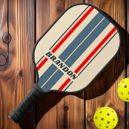 Retro Scheepvaart Regenboog Bord Strepen met Naam Pickleball Paddle