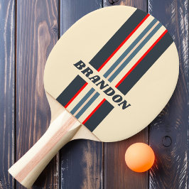 Retro Scheepvaart Regenboog Rallie Streep met Naam Tafeltennisbatje
