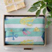 Retro Scheepvaart Waterkleur Patroon (9) Tissuepapier (Geschenk)