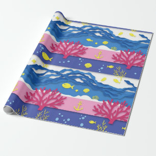 Retro Scheepvaart Waterverf Patroon (13) Cadeaupapier