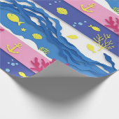Retro Scheepvaart Waterverf Patroon (13) Cadeaupapier (Hoek)