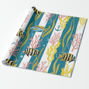 Retro Scheepvaart Waterverf Patroon (14) Cadeaupapier