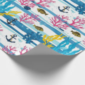 Retro Scheepvaart Waterverf Patroon (2) Cadeaupapier (Hoek)