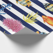 Retro Scheepvaart Waterverf Patroon (8) Cadeaupapier (Hoek)