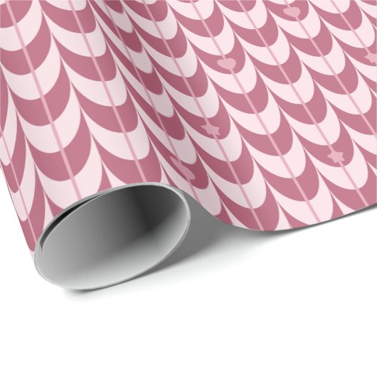 Retro Schelp Geometrisch Patroon Cadeaupapier (Rol Hoek)