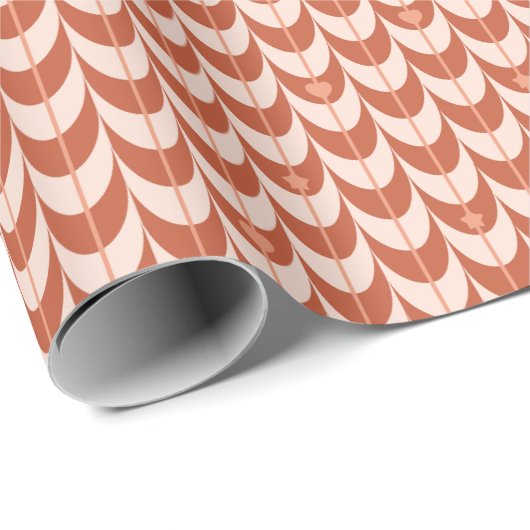 Retro Schelp Geometrisch Patroon Cadeaupapier (Rol Hoek)