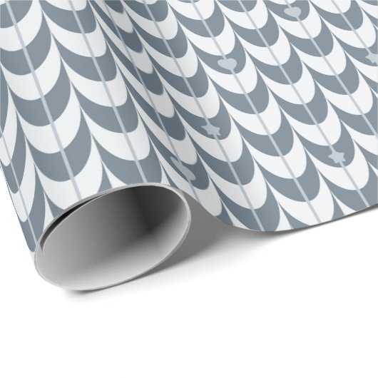Retro Schelp Geometrisch Patroon Cadeaupapier (Rol Hoek)