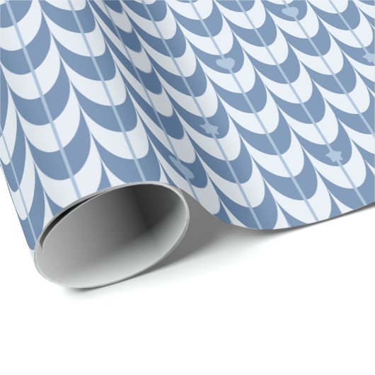 Retro Schelp Geometrisch Patroon Cadeaupapier (Rol Hoek)