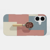 Retro schep en koffiebonen iPhone 16 hoesje (Achterkant horizontaal)