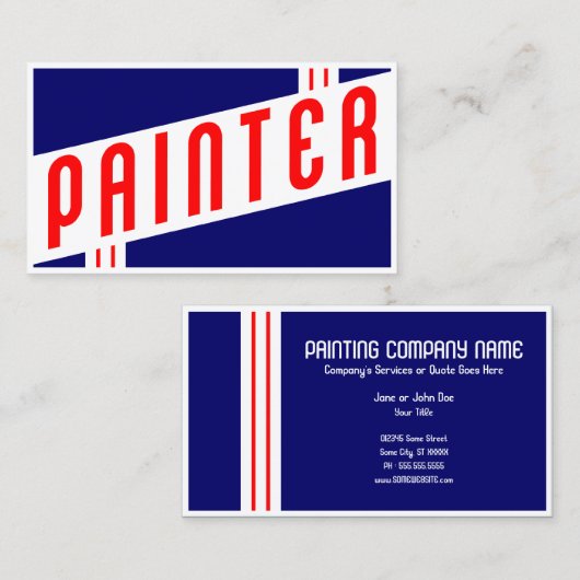 retro schilder visitekaartje (Voorkant / Achterkant)