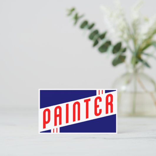 retro schilder visitekaartje (Staand voorkant)